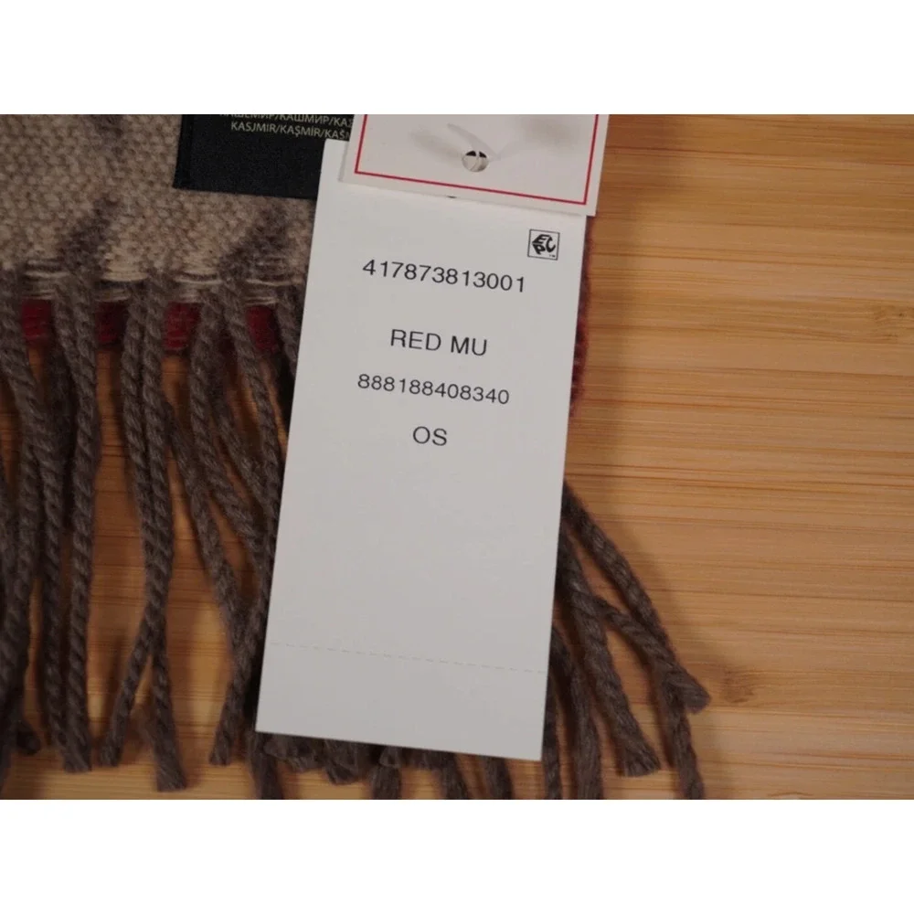 NEW Ralph Lauren Double RL Scarf O/S Red Multi Lambswool Cashmere RRL